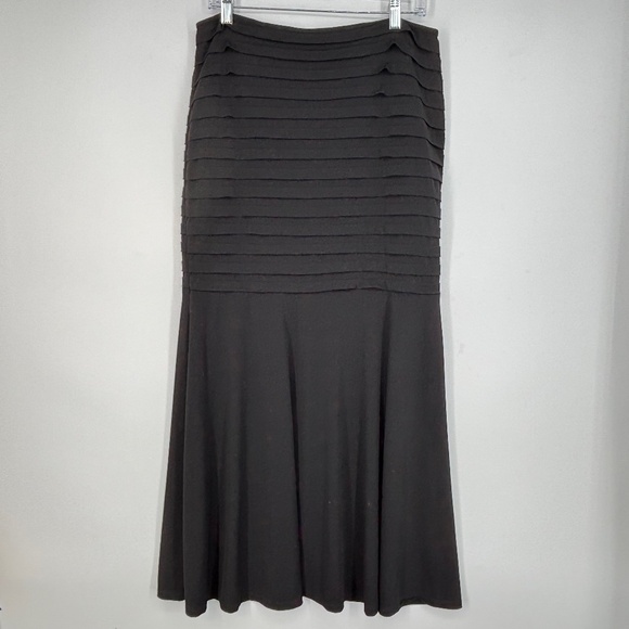 Expo New York Womens Size 10 Strapless Dress Black Pleated Top Vintage Poly Span - Picture 1 of 9